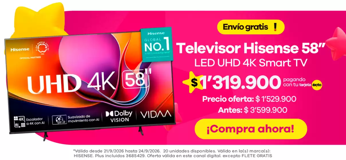 Catálogo Éxito | Ofertas principales para todos los cazadores de gangas | 2026-09-21T00:00:00.000Z - 2026-09-24T00:00:00.000Z