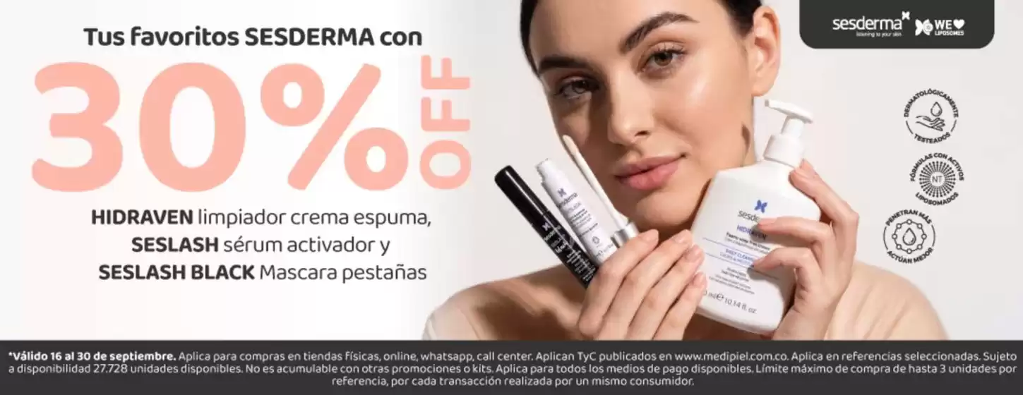 Catálogo MediPiel | Tus favoritos SESDERMA con 30% OFF | 2026-09-23T00:00:00.000Z - 2026-09-30T00:00:00.000Z