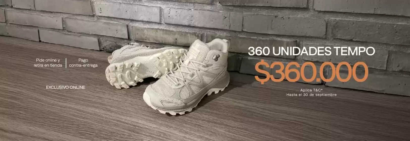 Catálogo Merrell | 360 Unidades Tempo: $360.000 | 2026-09-23T00:00:00.000Z - 2026-09-23T00:00:00.000Z