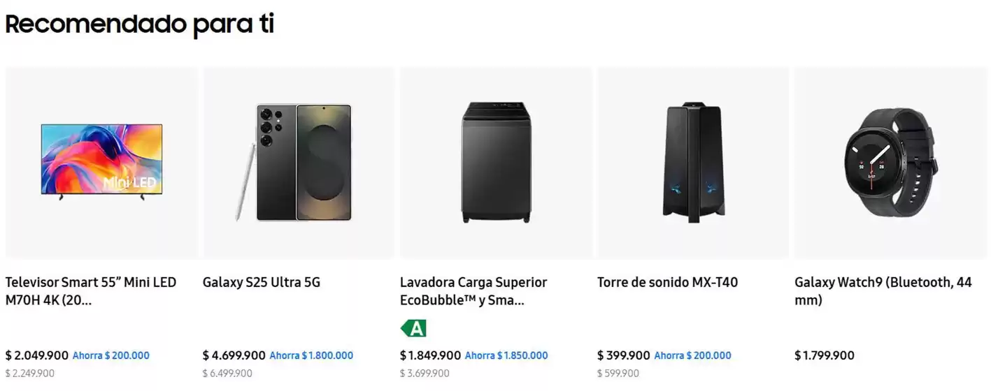 Catálogo Samsung | Recomendado para ti | 2026-09-24T00:00:00.000Z - 2026-09-27T00:00:00.000Z