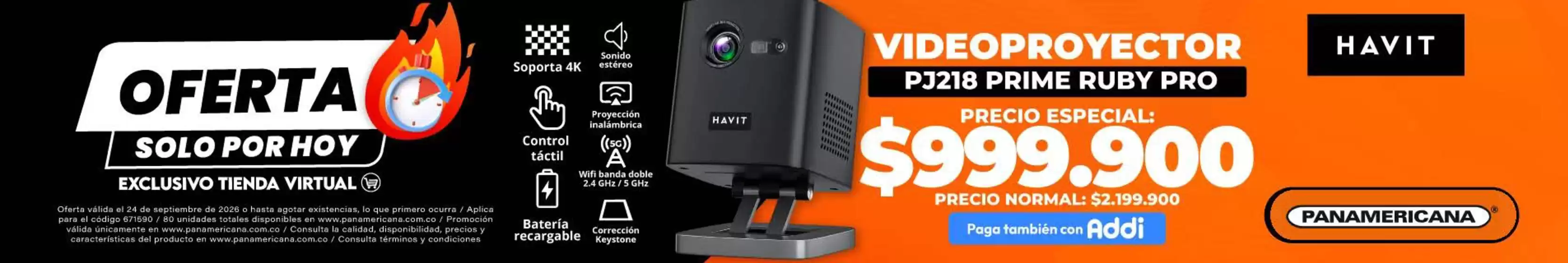 Catálogo Panamericana | Videoproyector Pj218 Prime Ruby Pro, Precio Especial: $999.900 | 2026-09-24T00:00:00.000Z - 2026-09-24T00:00:00.000Z