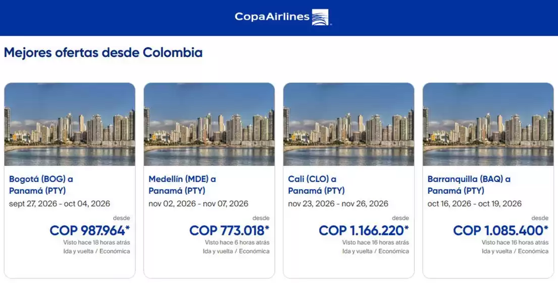 Catálogo Copa Airlines | Mejores ofertas | 2026-09-24T00:00:00.000Z - 2026-09-27T00:00:00.000Z