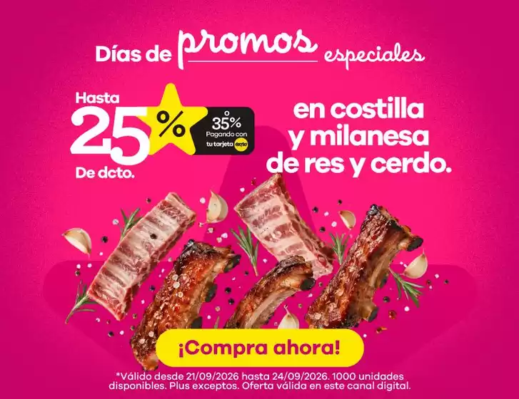 Catálogo Éxito en Puerto Tejada | Ofertas especiales atractivas para todos | 2026-09-21T00:00:00.000Z - 2026-09-24T00:00:00.000Z