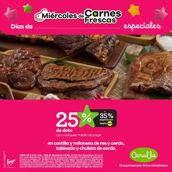 Catálogo Carulla | Descuentos en nuestro Miércoles de Carnes | 2026-09-24T00:00:00.000Z - 2026-09-25T00:00:00.000Z