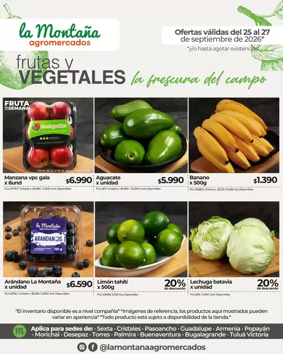 Catálogo La Montaña agromercados | Aprovecha descuentos y precios especiales | 2026-09-25T00:00:00.000Z - 2026-09-27T00:00:00.000Z