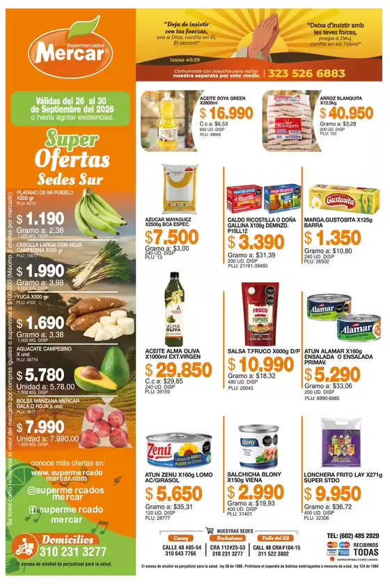 Catálogo Mercar | MERCAR SEDES SUR 26 30 SEPTIEMBRE 1 | 2026-09-26T00:00:00.000Z - 2026-09-30T00:00:00.000Z