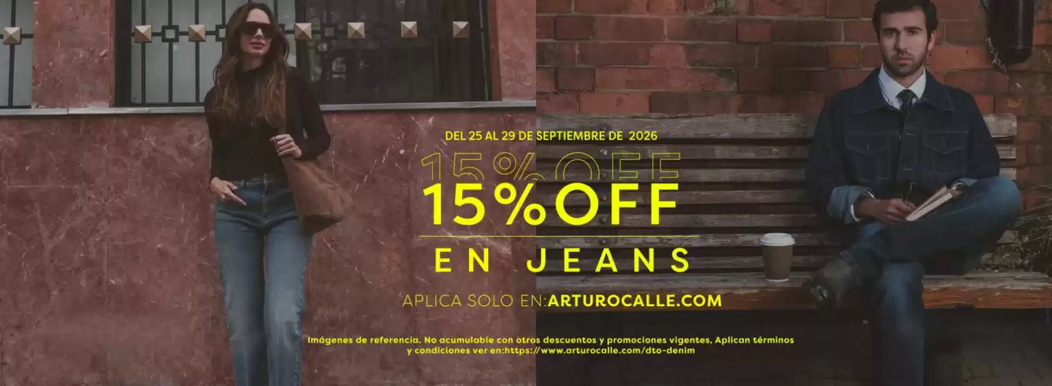Catálogo Arturo Calle | 15% OFF en Jeans | 2026-09-28T00:00:00.000Z - 2026-09-29T00:00:00.000Z