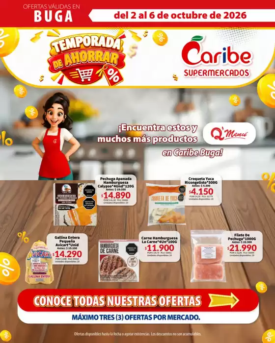 Catálogo Caribe Supermercados | Volante buga 3 | 2026-10-02T00:00:00.000Z - 2026-10-06T00:00:00.000Z