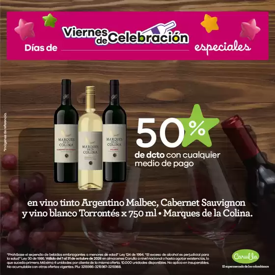 Catálogo Carulla | Disfrutar con descuentos en los mejores Licores en nuestro Viernes | 2026-10-05T00:00:00.000Z - 2026-10-31T00:00:00.000Z