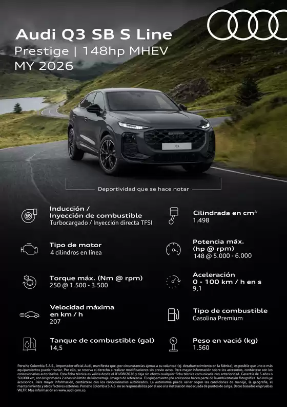 Catálogo Audi | Audi Q3 Sporback S Line Prestige MY2026 compressed | 2026-10-07T00:00:00.000Z - 2026-10-21T00:00:00.000Z