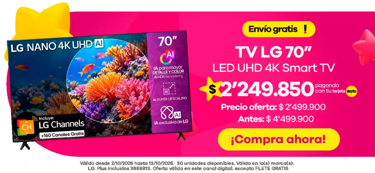 Catálogo Éxito | Ofertas para cazadores de gangas | 2026-10-02T00:00:00.000Z - 2026-10-13T00:00:00.000Z