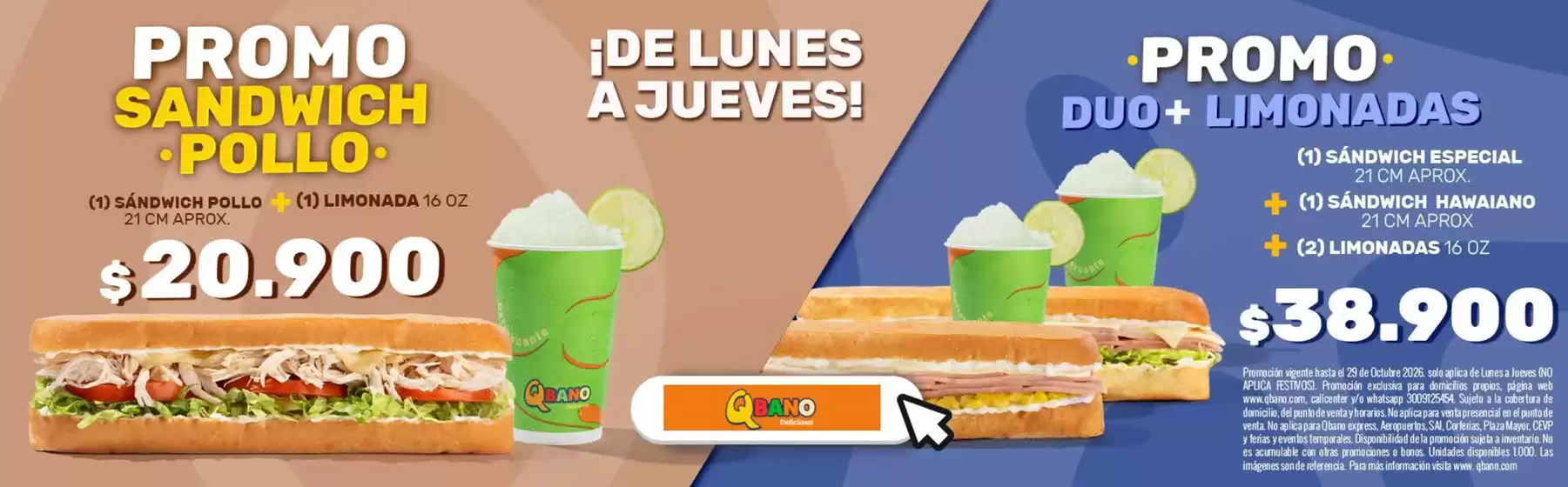 Catálogo Sandwich Qbano | Promo del Mes | 2026-10-09T00:00:00.000Z - 2026-10-29T00:00:00.000Z