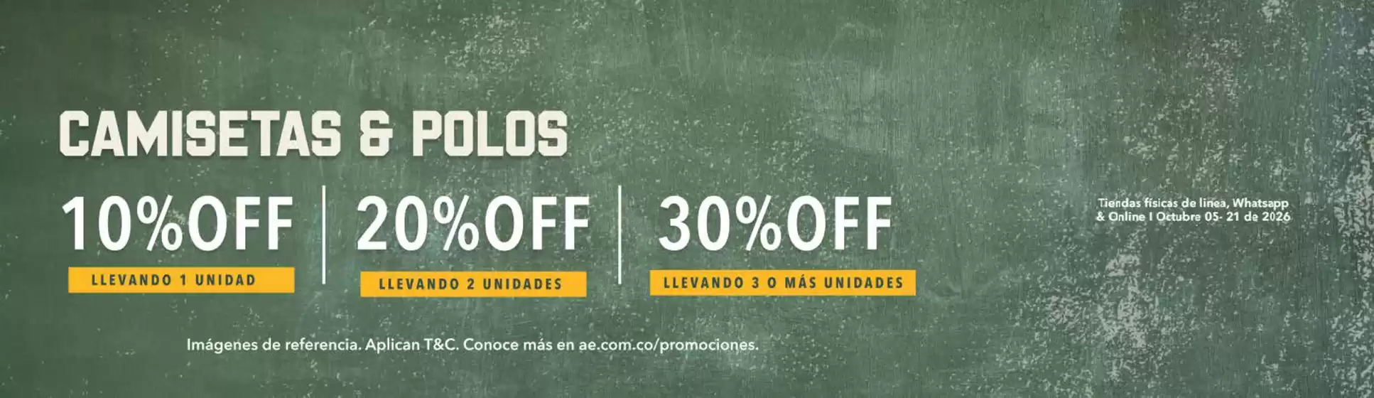 Catálogo American Eagle | Más compras, más descuentos en Camisetas & Polos | 2026-10-09T00:00:00.000Z - 2026-10-21T00:00:00.000Z