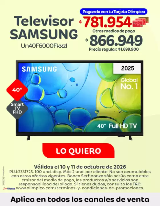 Catálogo Olímpica | Gangas exclusivas | 2026-10-10T00:00:00.000Z - 2026-10-11T00:00:00.000Z