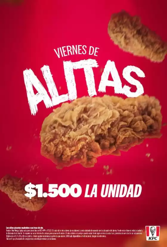 Catálogo KFC | A tu viernes le falta picante y nosotros te lo traemos con nuestras Alitas a $1.500  | 2026-10-12T00:00:00.000Z - 2026-10-30T00:00:00.000Z