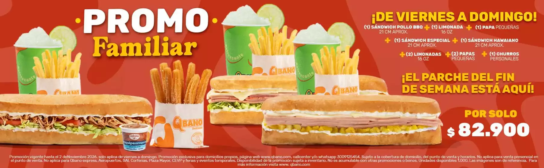 Catálogo Sandwich Qbano | Promo Familiar por Solo $82.900 | 2026-10-12T00:00:00.000Z - 2026-11-02T00:00:00.000Z