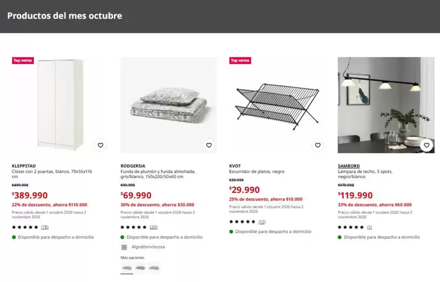 Catálogo Ikea | Productos del mes octubre | 2026-10-12T00:00:00.000Z - 2026-10-31T00:00:00.000Z