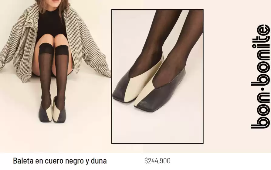 Catálogo Bon-Bonite | Baleta en cuero negro y duna $244,900 | 2026-10-13T00:00:00.000Z - 2026-10-16T00:00:00.000Z