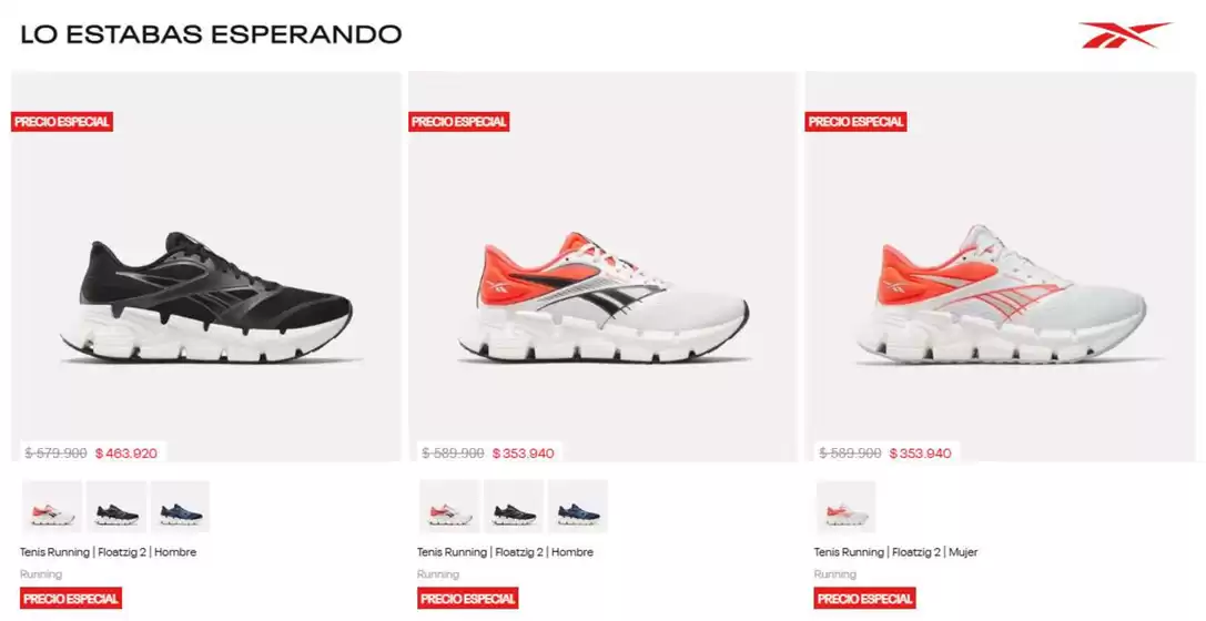 Catálogo Reebok | Precios Especiales | 2026-10-16T00:00:00.000Z - 2026-10-19T00:00:00.000Z