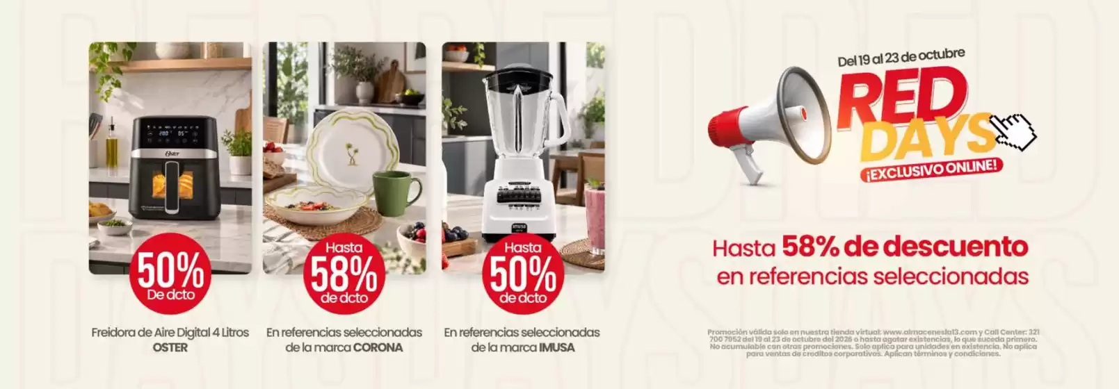 Catálogo Almacenes La 13 | Red Days Hasta 58% OFF | 2026-10-19T00:00:00.000Z - 2026-10-23T00:00:00.000Z