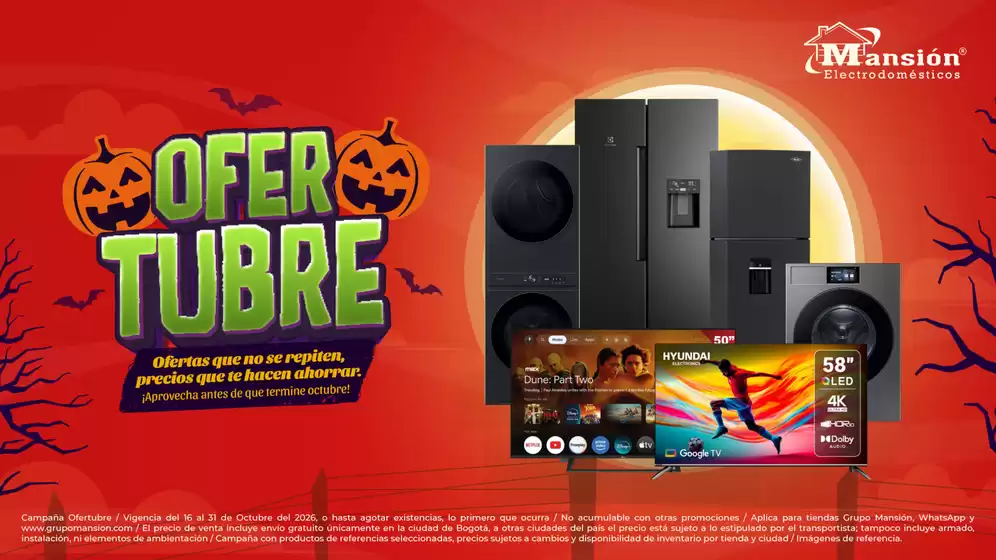 Catálogo Mansión Electrodomésticos | Ofertas Mansión Electrodomésticos | 2026-10-16T00:00:00.000Z - 2026-10-31T00:00:00.000Z