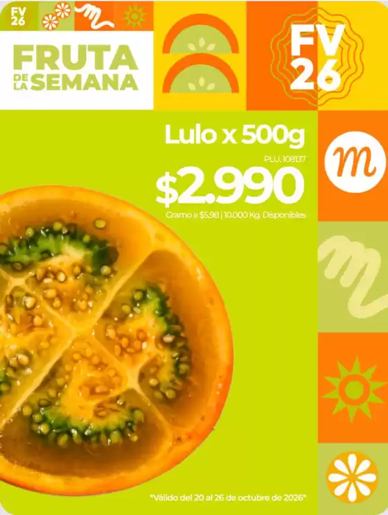 Catálogo La Montaña agromercados | Lulo x 500g: $2.990 | 2026-10-22T00:00:00.000Z - 2026-10-26T00:00:00.000Z