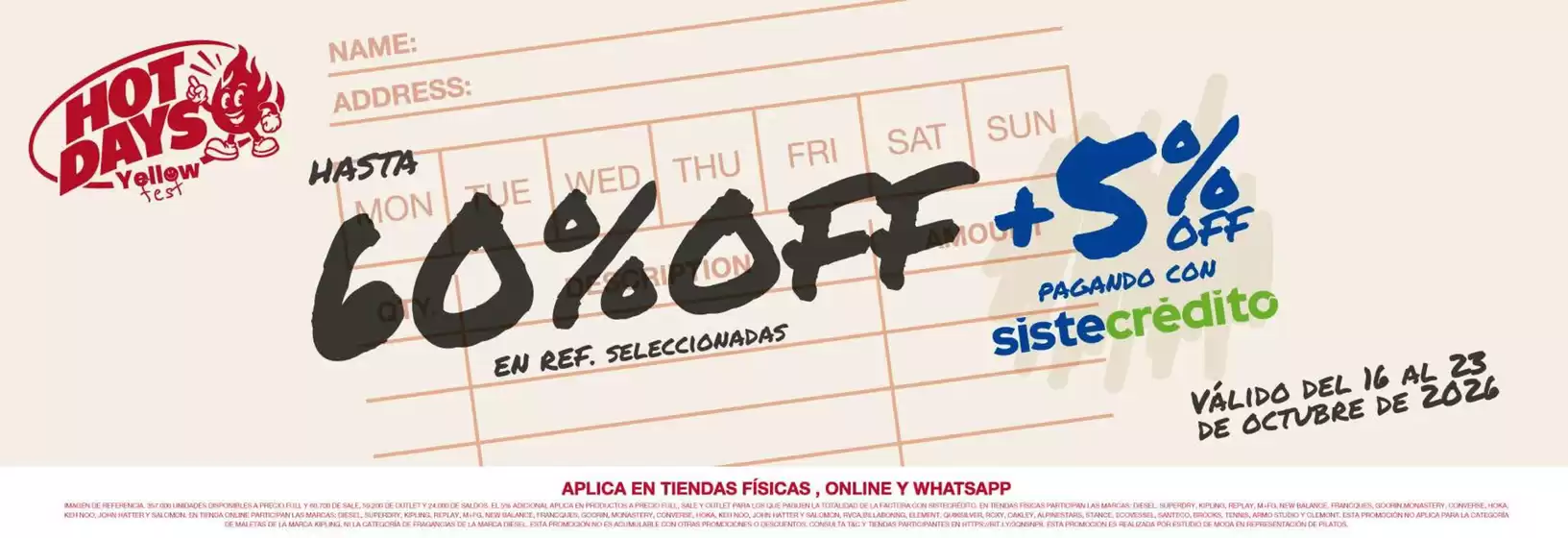 Catálogo Pilatos | Hot Days hasta 60% OFFen Ref.Selecci +5% OFF pagando con Sistecrédito | 2026-10-23T00:00:00.000Z - 2026-10-23T00:00:00.000Z