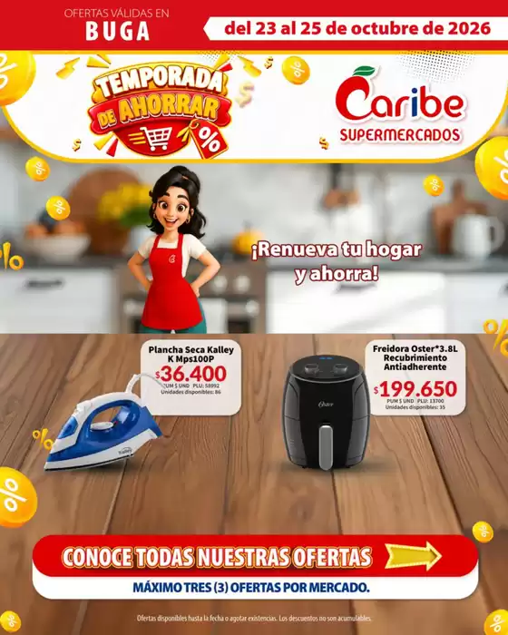 Catálogo Caribe Supermercados | Volante caribe buga 1 | 2026-10-23T00:00:00.000Z - 2026-10-25T00:00:00.000Z