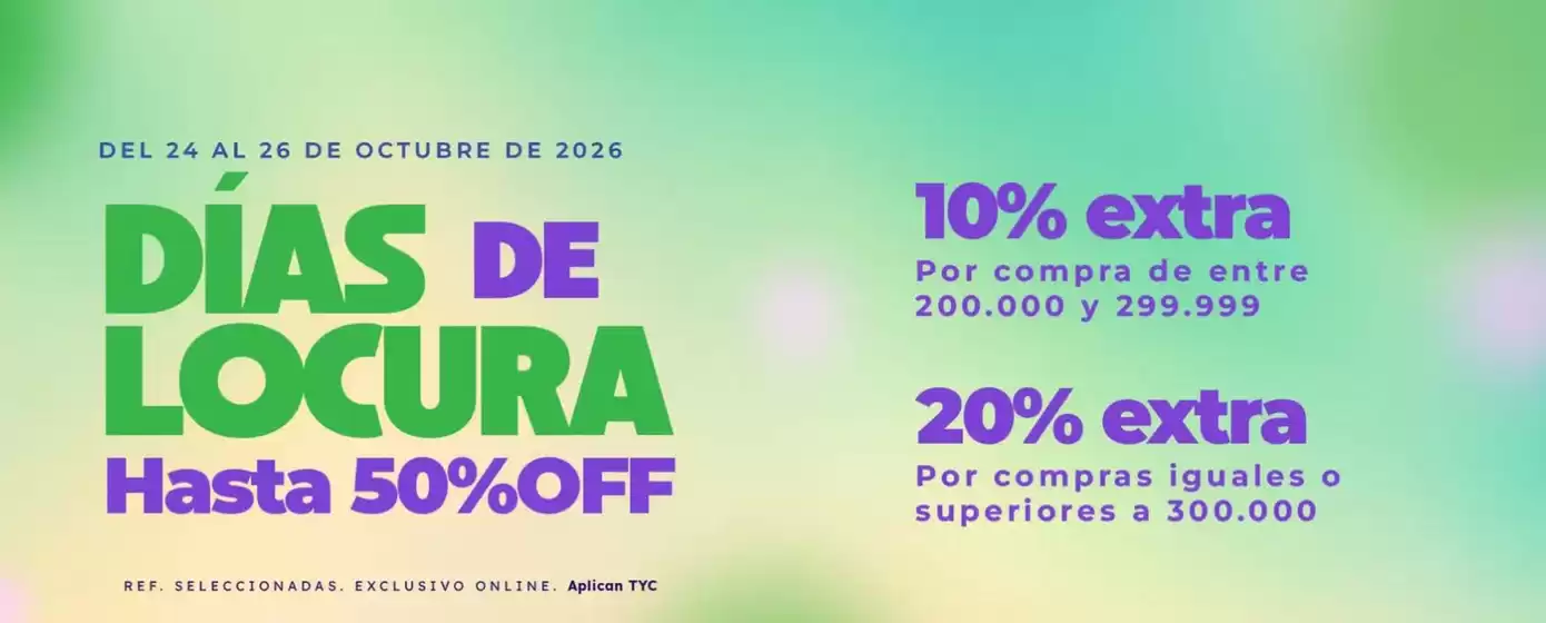 Catálogo MIC | Días de Locura Hasta 50% OFF | 2026-10-26T00:00:00.000Z - 2026-10-26T00:00:00.000Z