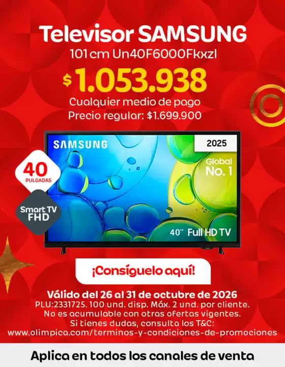 Catálogo Olímpica | Ofertas principales para todos los cazadores de gangas | 2026-10-26T00:00:00.000Z - 2026-10-31T00:00:00.000Z