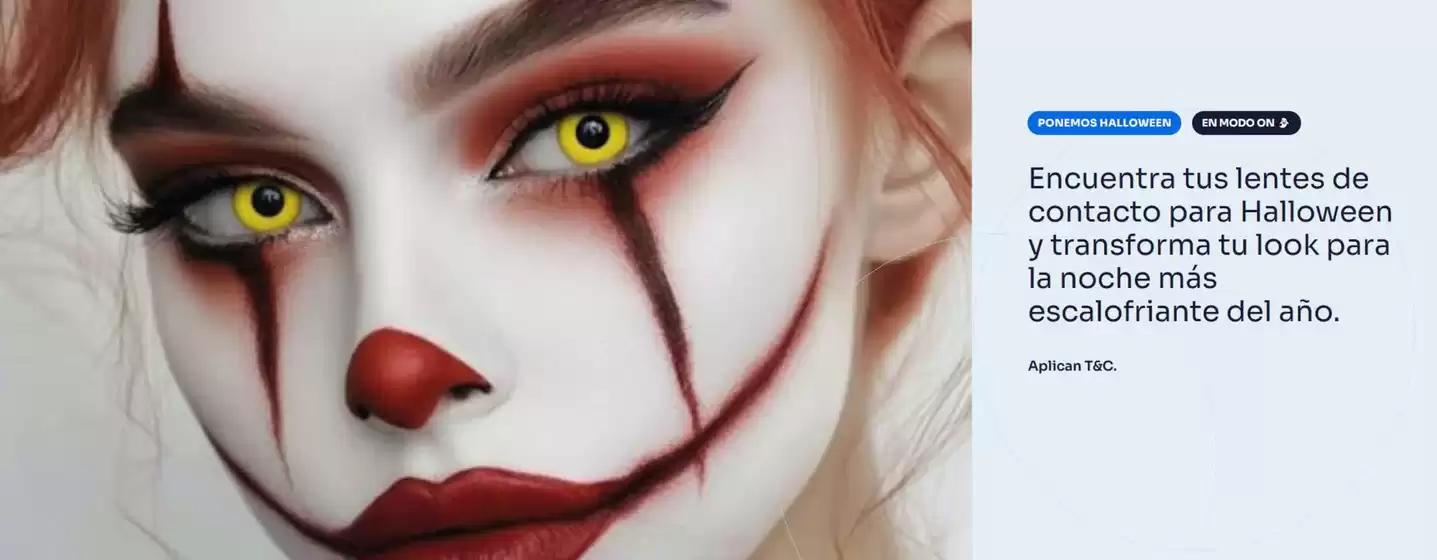 Catálogo Óptica Santa Lucía | Encuentra tus lentes de contacto para Halloween y transforma tu look para la noche más escalofriante del año | 2026-10-26T00:00:00.000Z - 2026-10-31T00:00:00.000Z