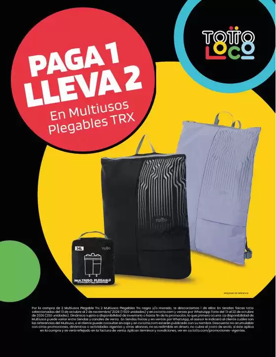 Catálogo Totto en Sincelejo | Ofertas y promociones actuales | 2026-10-13T00:00:00.000Z - 2026-11-02T00:00:00.000Z