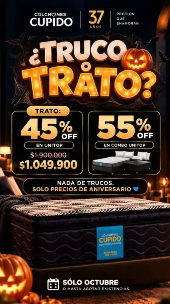 Catálogo Colchones Cupido | Trucos o Trato con Descuentos Especiales | 2026-10-27T00:00:00.000Z - 2026-10-31T00:00:00.000Z
