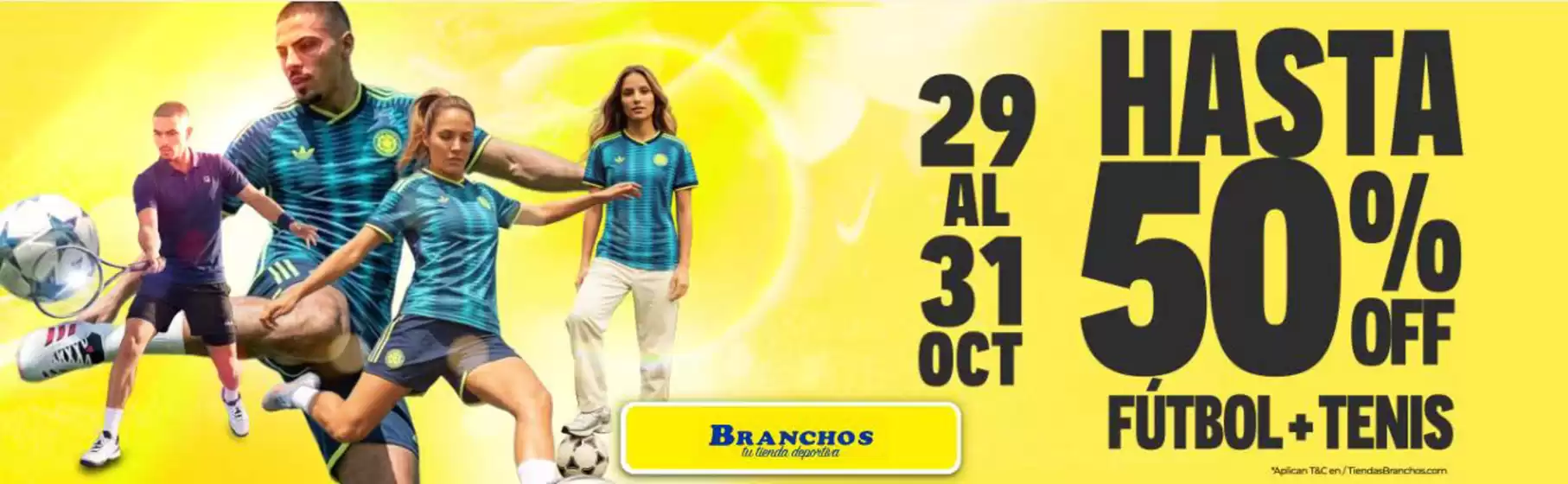 Catálogo Branchos | Hasta 50% OFF Fútbol + Tenis | 2026-10-30T00:00:00.000Z - 2026-10-31T00:00:00.000Z