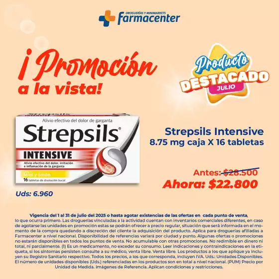 Promoción activa en Farmacenter!​
