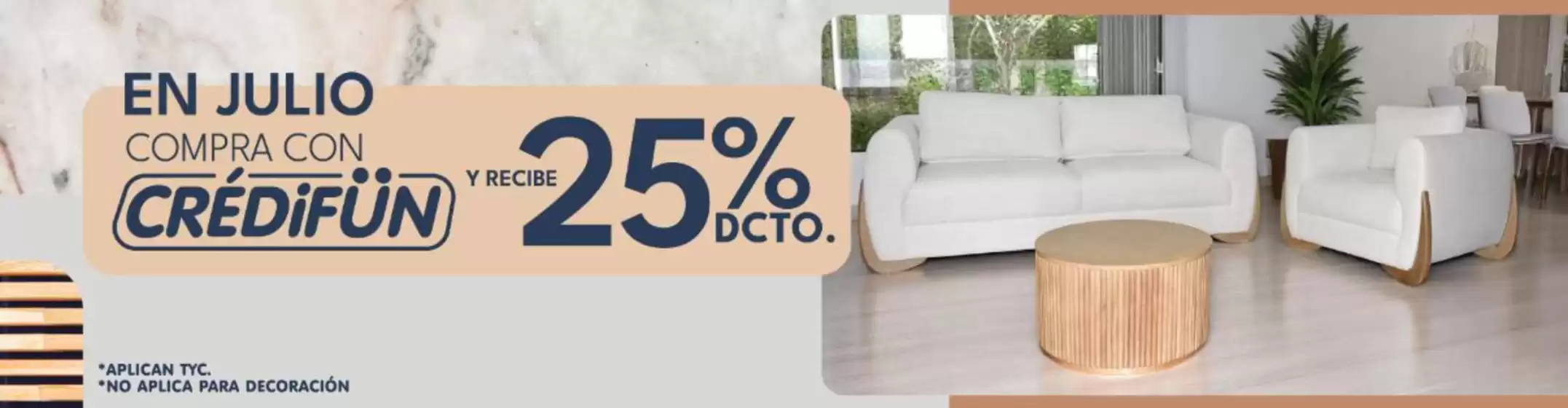 Hasta 25% off en julio