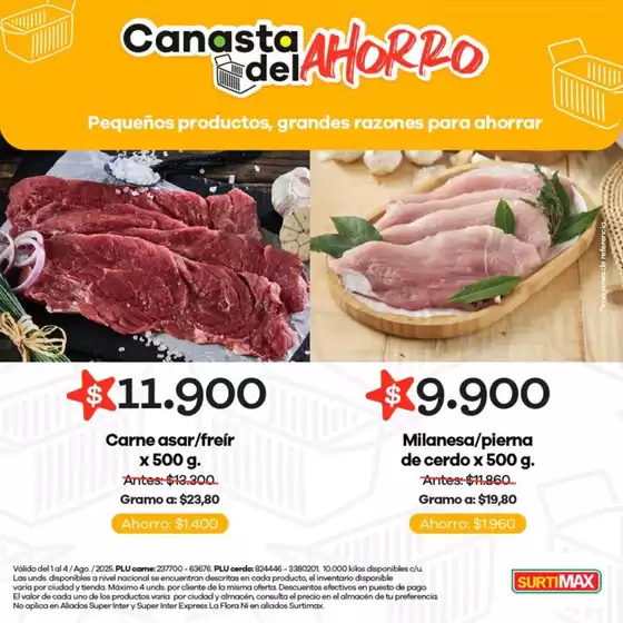 Catálogo Surtimax en Jamundí | Canasta del ahorro | 2025-08-04T00:00:00.000Z - 2025-08-04T00:00:00.000Z