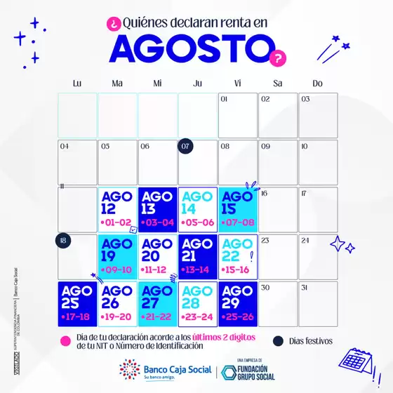 Catálogo Banco Caja Social en Armenia | Este mes inician las declaraciones de renta para personas naturales  | 2025-08-04T00:00:00.000Z - 2025-08-31T00:00:00.000Z