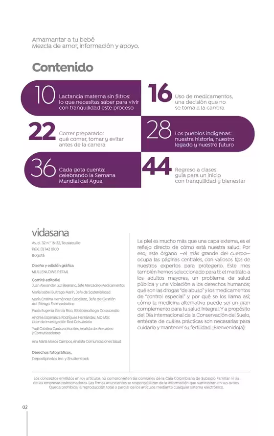 Revista vida sana Droguerías Colsubsidio