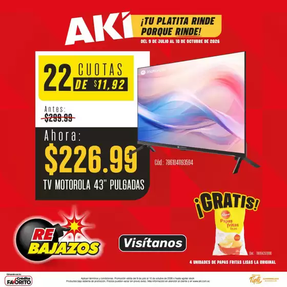 Catálogo Akí | Tu platita rinde porque rinde! | 2026-07-21T00:00:00.000Z - 2026-10-10T00:00:00.000Z