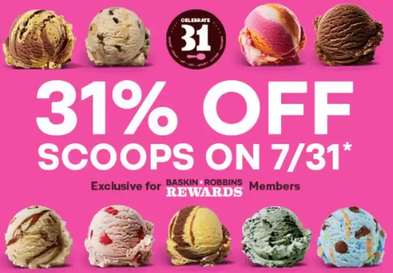Catálogo Baskin Robbins | 31%off scoops | 2026-07-23T00:00:00.000Z - 2026-07-31T00:00:00.000Z
