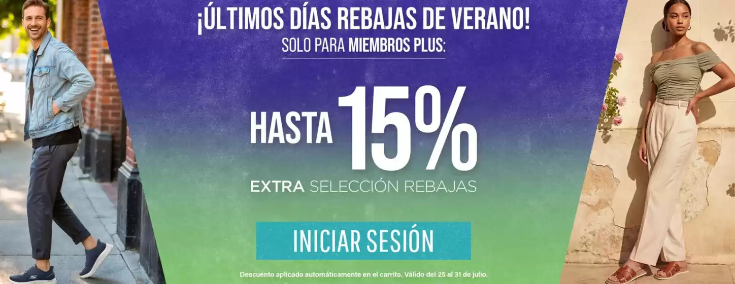 Catálogo Skechers en Sangolquí | Hasta 15% extra seleccion rebajas | 2026-07-27T00:00:00.000Z - 2026-07-31T00:00:00.000Z