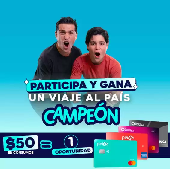 Catálogo Banco Guayaquil en Sangolquí | Participa u gana un viaje al pais campeon | 2026-07-27T00:00:00.000Z - 2026-08-27T00:00:00.000Z