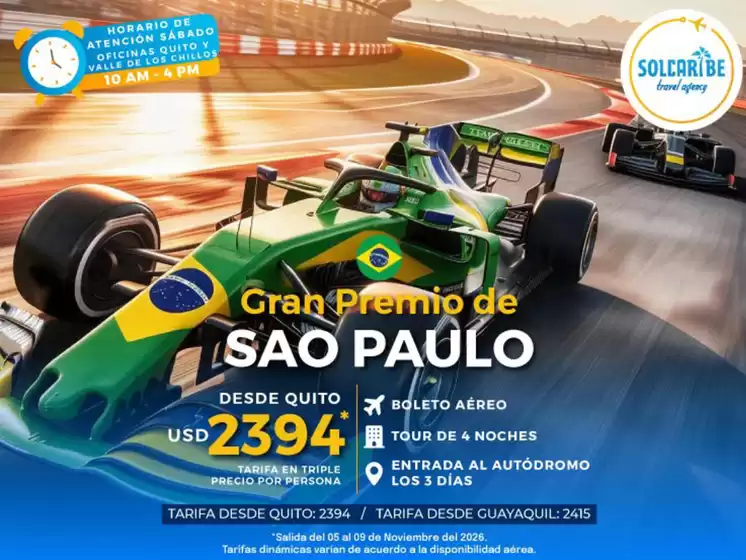 Catálogo Sol Caribe | Gran Premio de sao paulo  | 2026-07-28T00:00:00.000Z - 2026-11-09T00:00:00.000Z