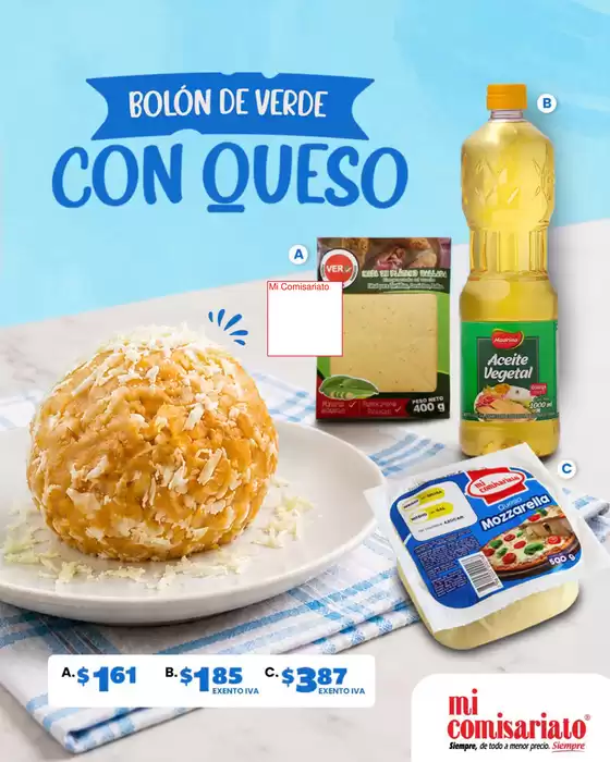 Catálogo Mi Comisariato en Alóag | Bolon de verde con queso  | 2026-07-29T00:00:00.000Z - 2026-08-22T00:00:00.000Z