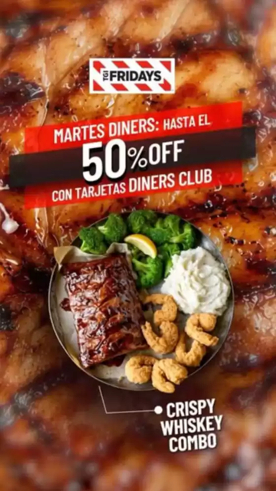 Catálogo TGI Fridays | 50%off | 2026-07-31T00:00:00.000Z - 2026-08-31T00:00:00.000Z