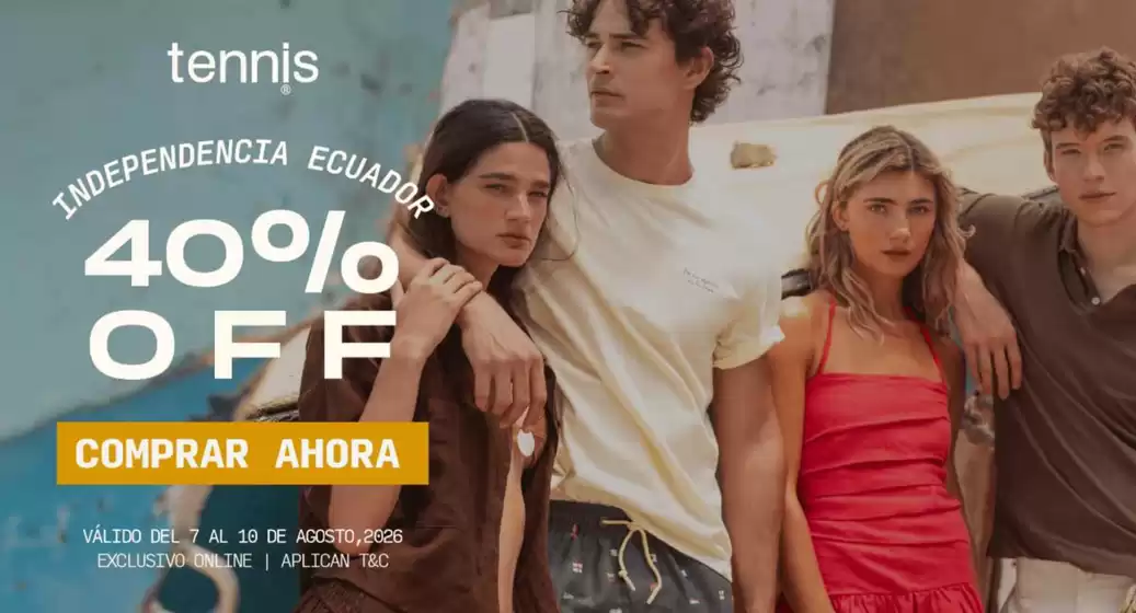 Catálogo Tennis | 40%off  | 2026-08-07T00:00:00.000Z - 2026-08-10T00:00:00.000Z