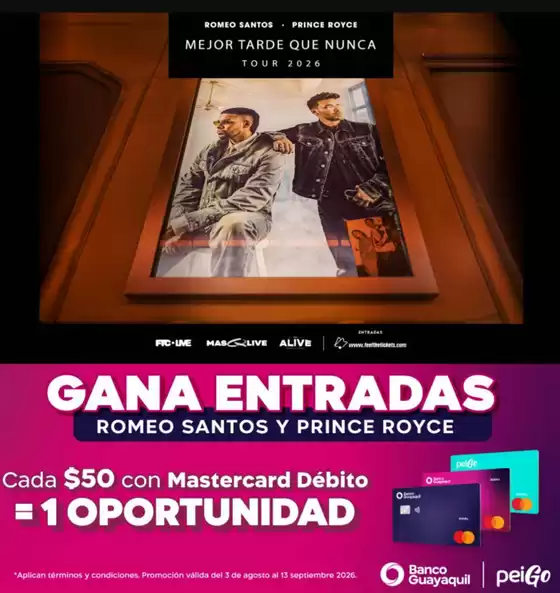 Catálogo Banco Guayaquil en Caluma Canton | Gana entradas  | 2026-08-07T00:00:00.000Z - 2026-09-13T00:00:00.000Z