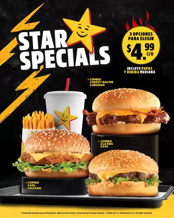 Catálogo Carl's Jr. en Baños de Agua Santa | Star specials | 2026-08-10T00:00:00.000Z - 2026-08-31T00:00:00.000Z
