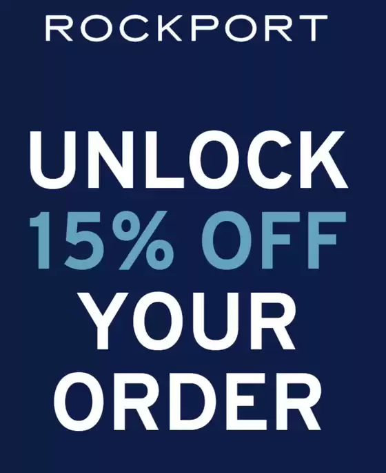 Catálogo Rockport | Unlock 15%off your order | 2026-08-10T00:00:00.000Z - 2026-08-31T00:00:00.000Z